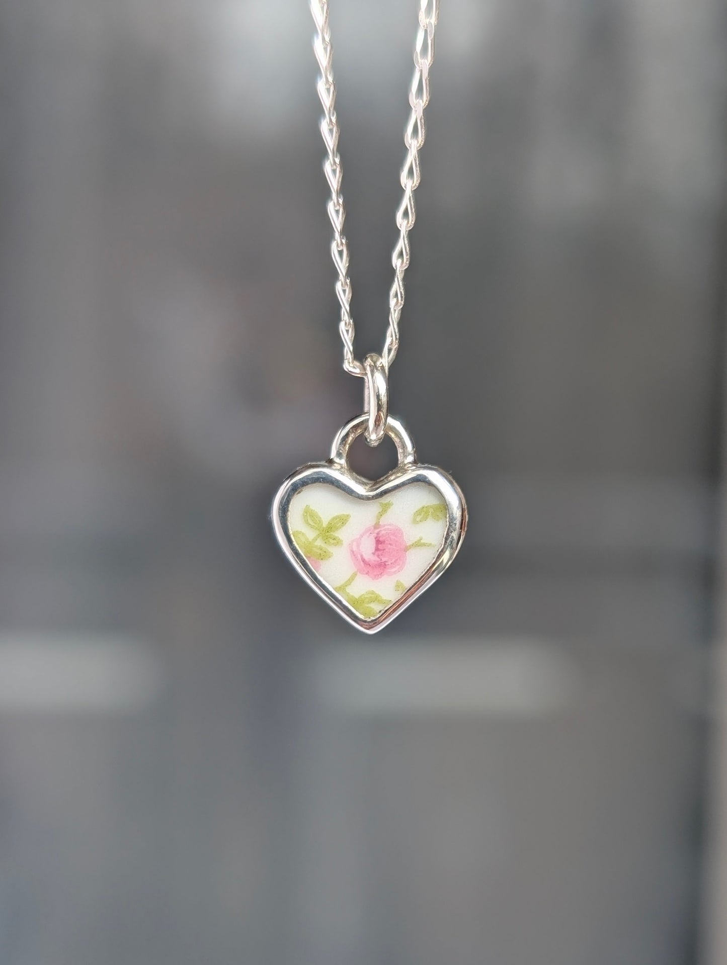 Collier porcelaine coeur
