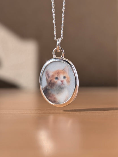 Collier chat roux