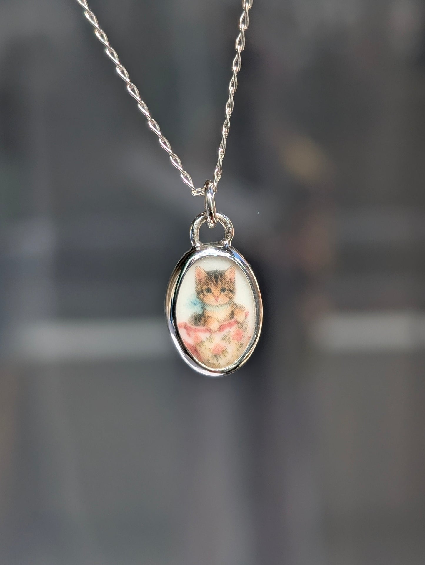 Collier teacup cat