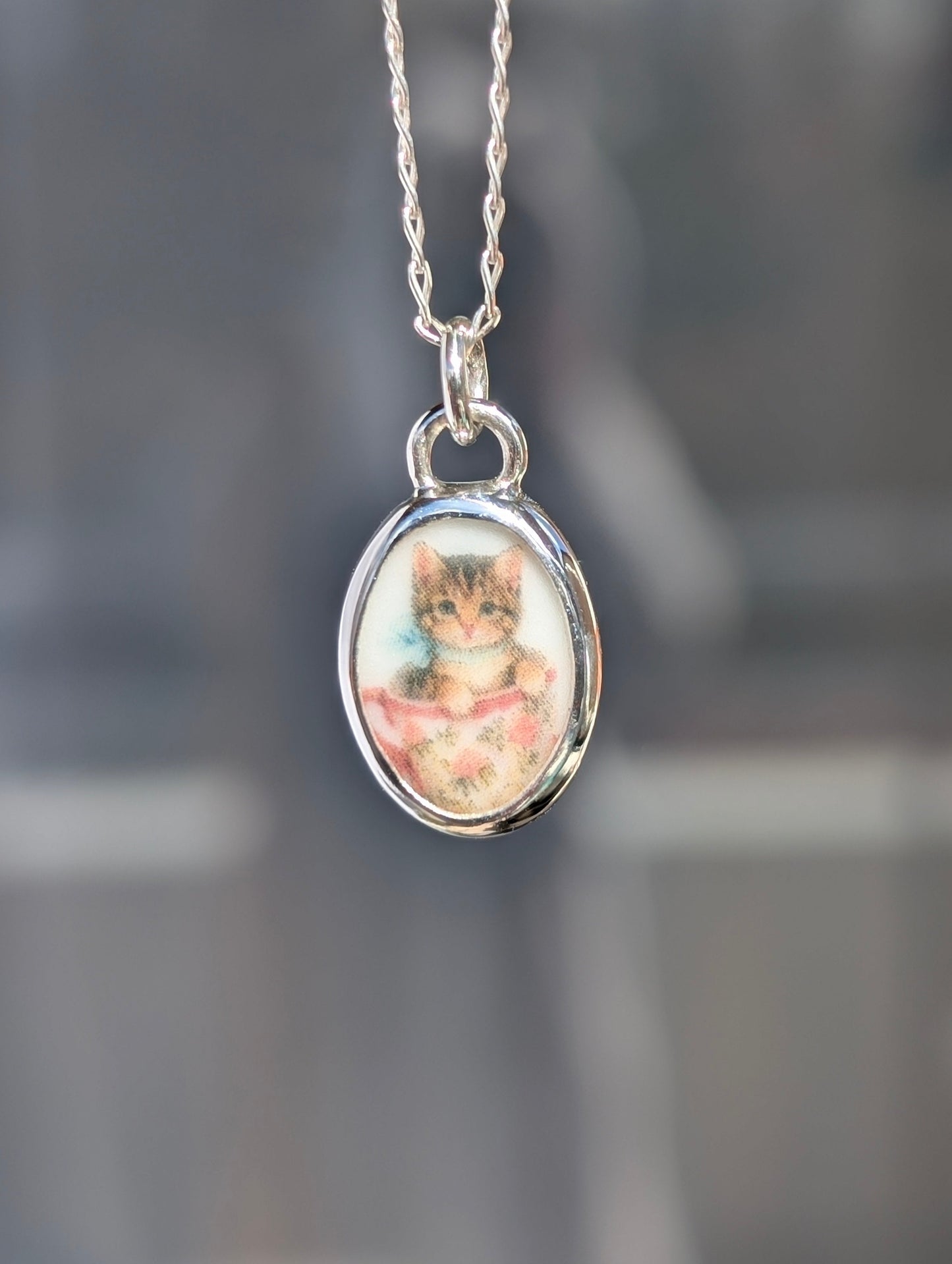 Collier teacup cat