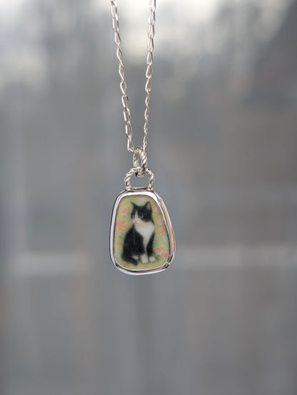 Collier chat noir et blanc
