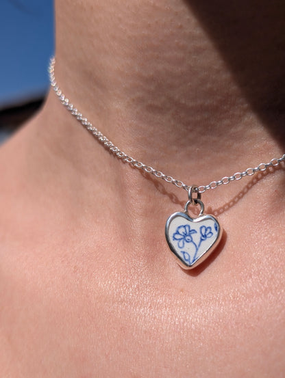 Collier poterie coeur