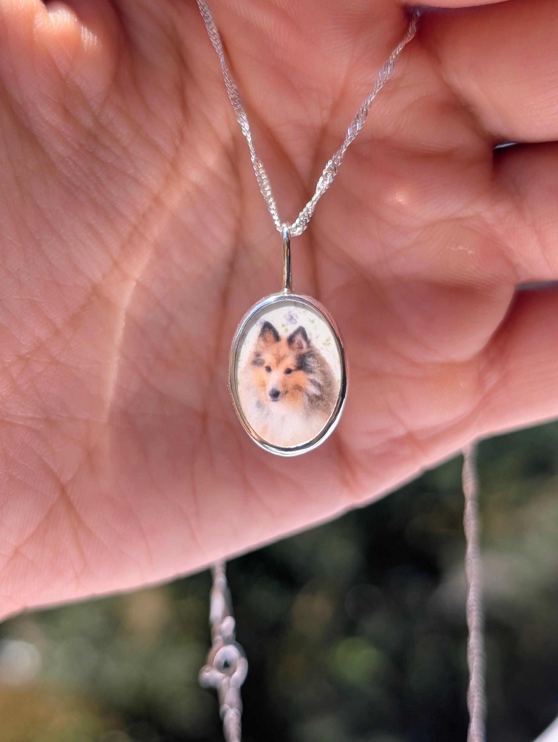 Collier mémoriel personnalisé portrait chien