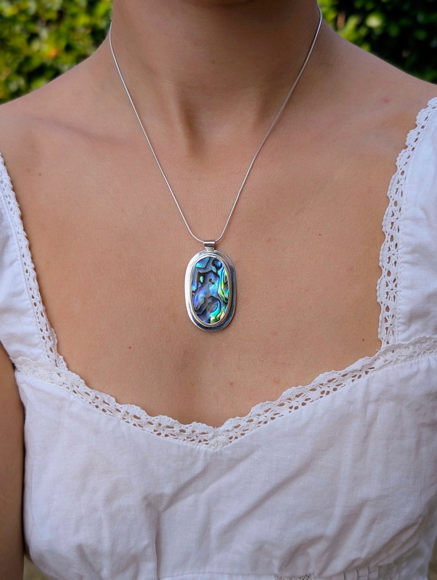 Pendentif nacre abalone Rond
