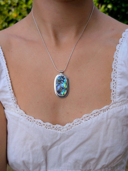 Pendentif nacre abalone Rond