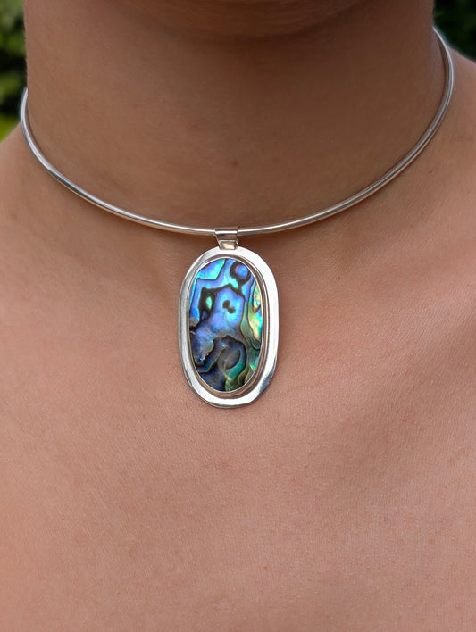Pendentif nacre abalone Rond