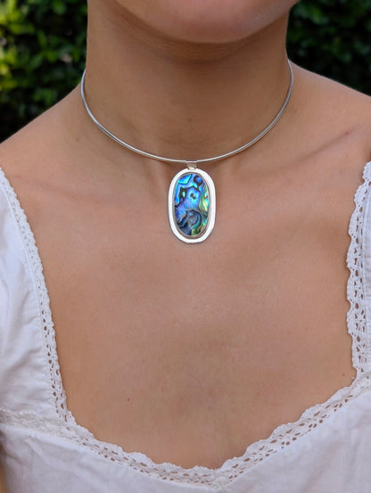 Pendentif nacre abalone Rond