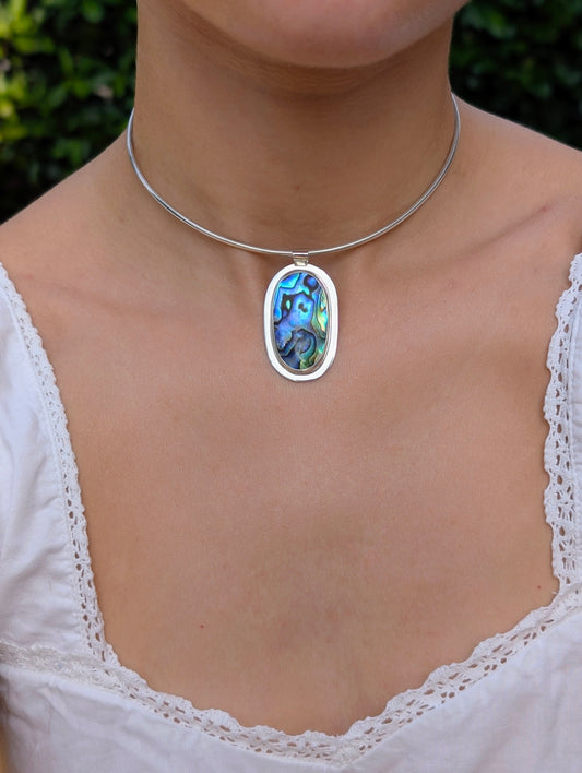 Pendentif nacre abalone Rond
