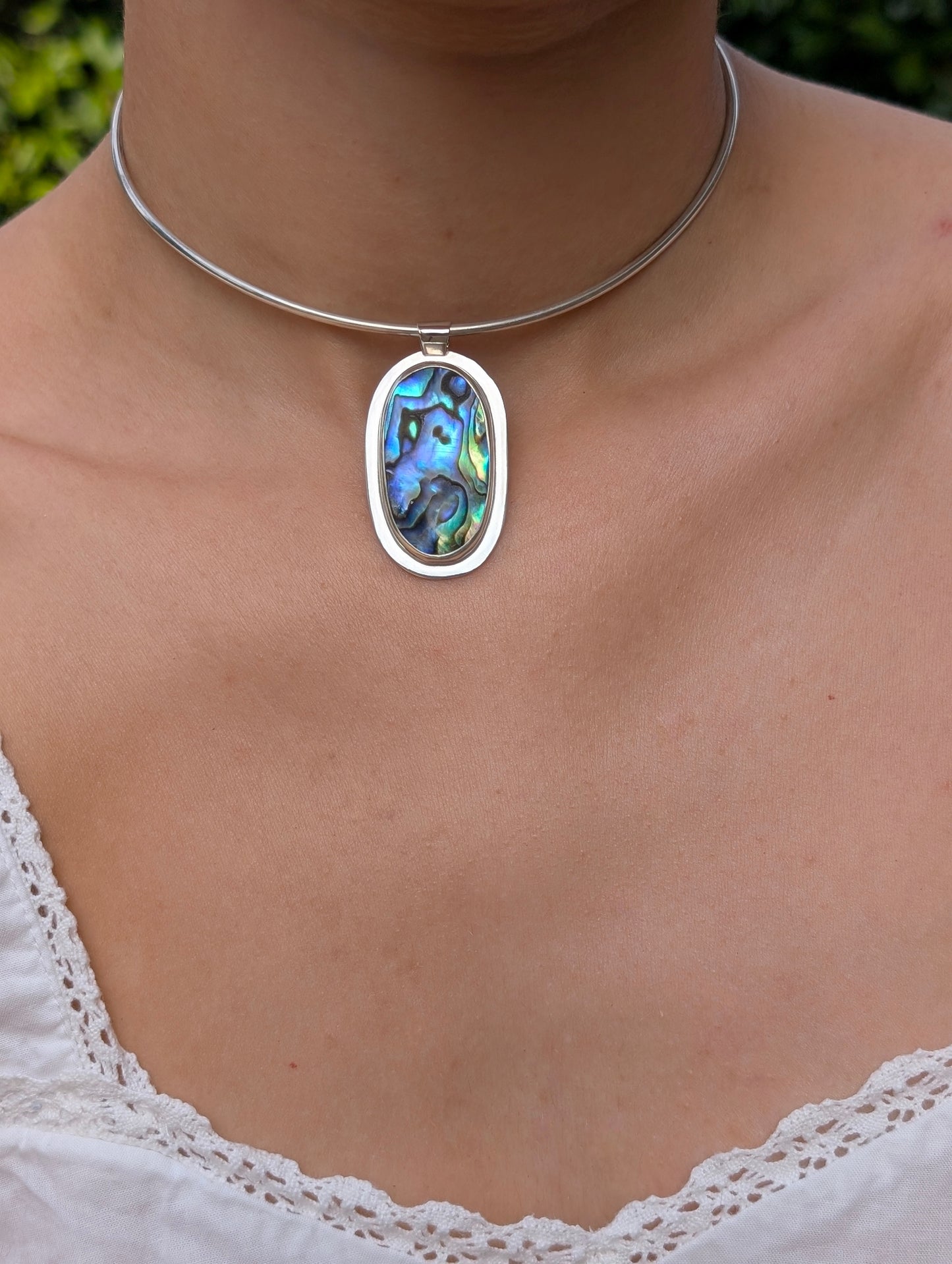 Pendentif nacre abalone Rond