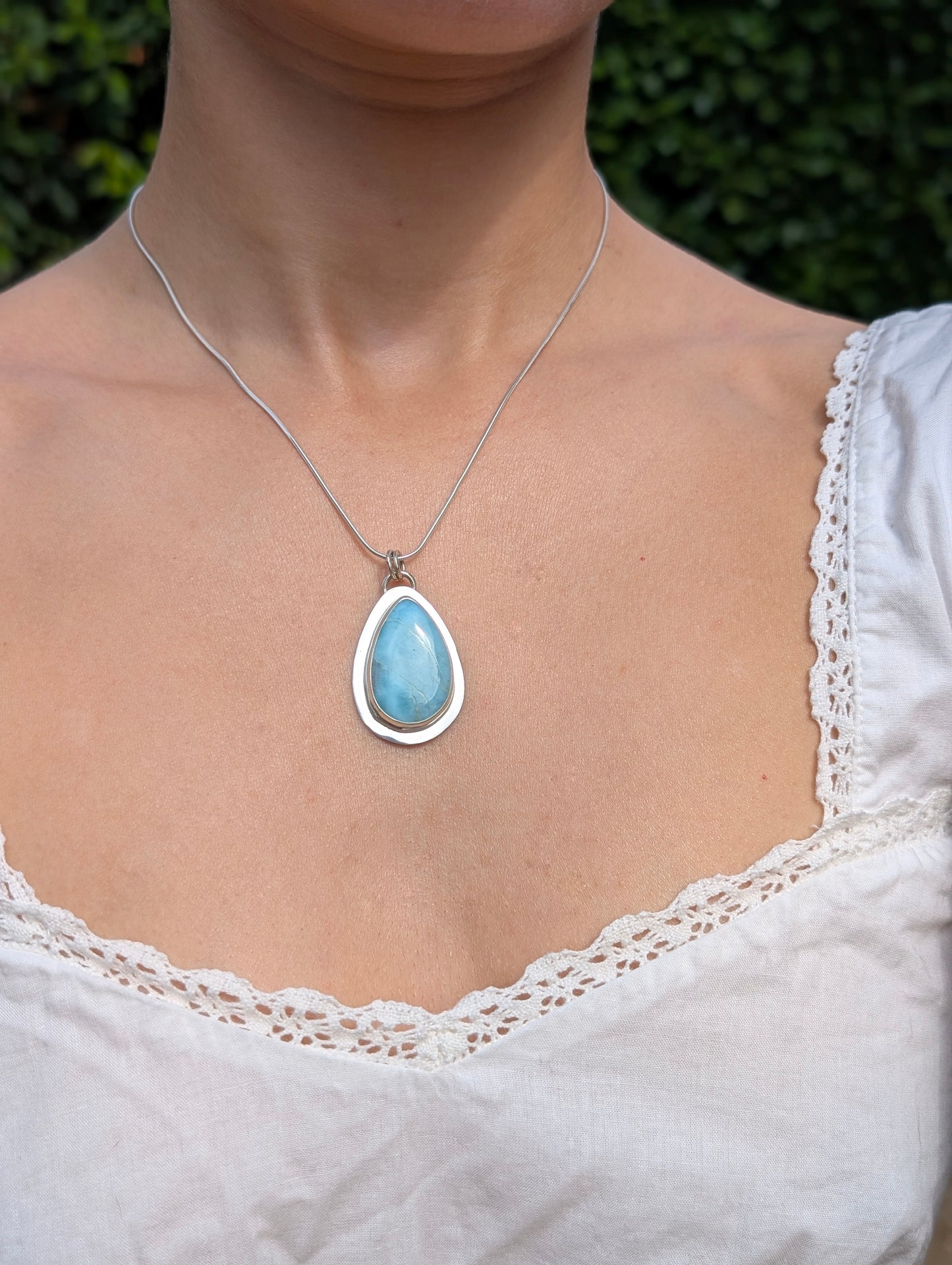 Pendentif pierre larimar