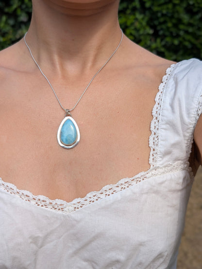 Pendentif pierre larimar