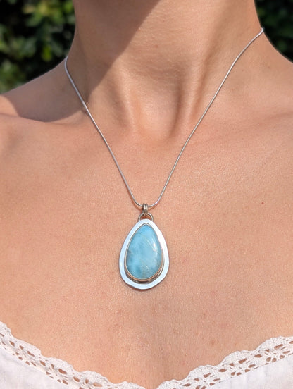 Pendentif pierre larimar