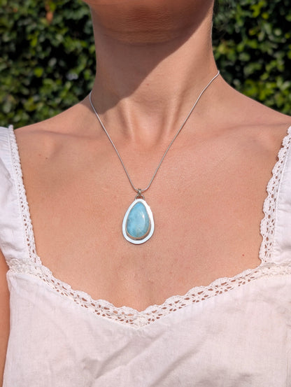 Pendentif pierre larimar