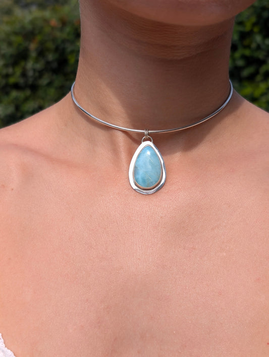 Pendentif pierre larimar