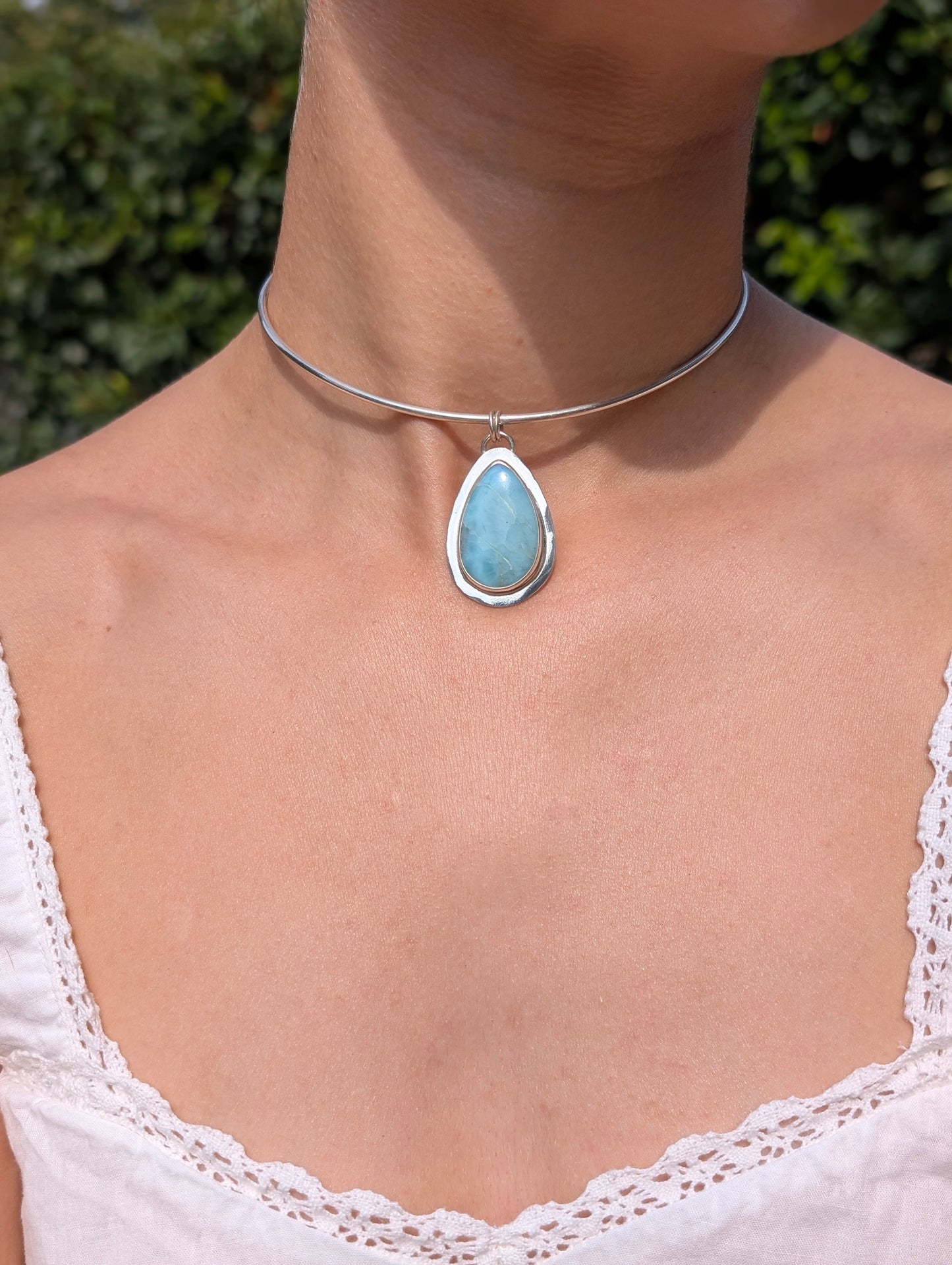 Pendentif pierre larimar